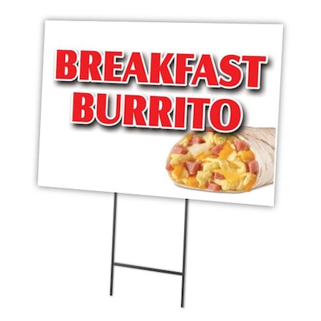 Signmission Breakfast Burrito Yard Sign & Stake outdoor plastic coroplast window, C-2436 Breakfast Burrito C-2436 Breakfast Burrito